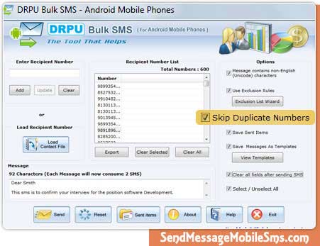 Bulk SMS for Android Mobile screenshot