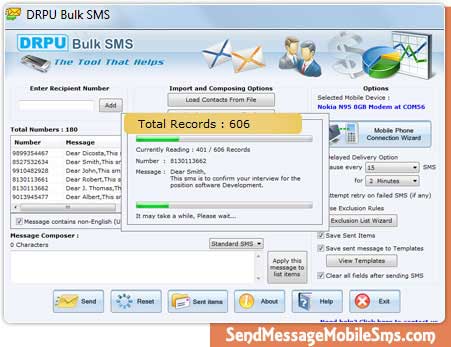 GSM Mobile Text Messaging Tool screenshot