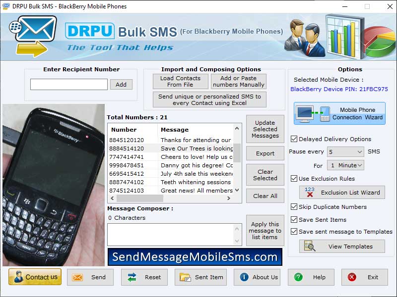 Blackberry Text Messaging Program