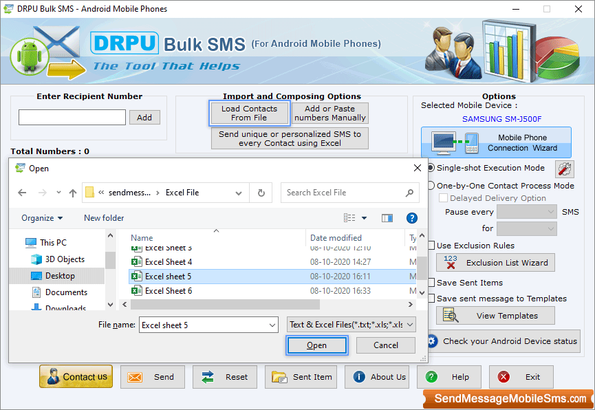 Bulk SMS Software for Android Mobile Phone