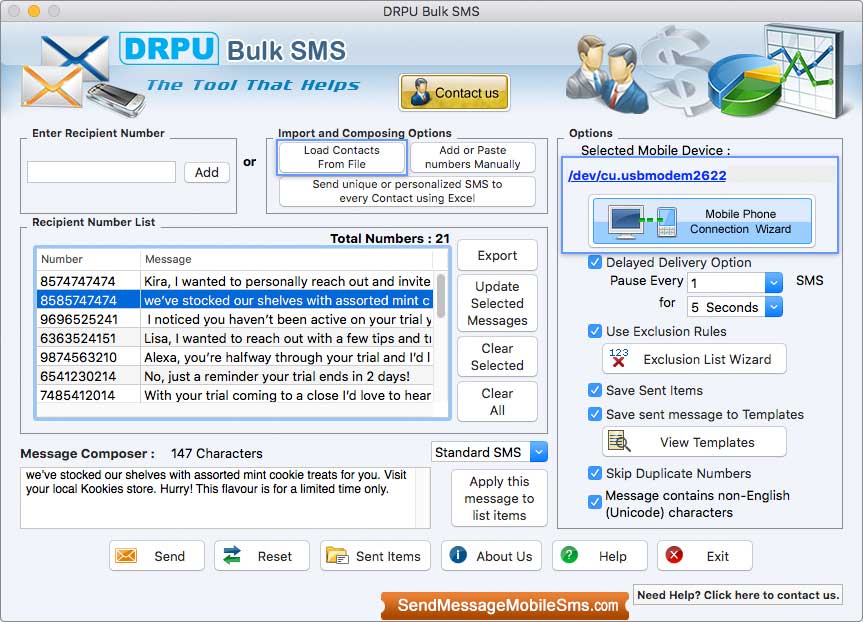 Mac Bulk SMS Software