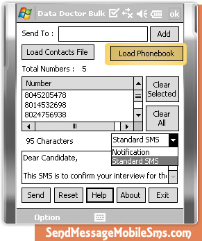 Pocket PC to Mobile Bulk SMS Software