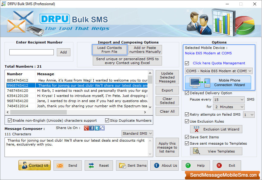 Bulk SMS Software – Professional